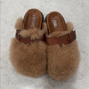 Zadig & Voltaire Tan Fur Mules